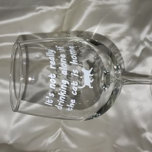 Cat lovers wine glass